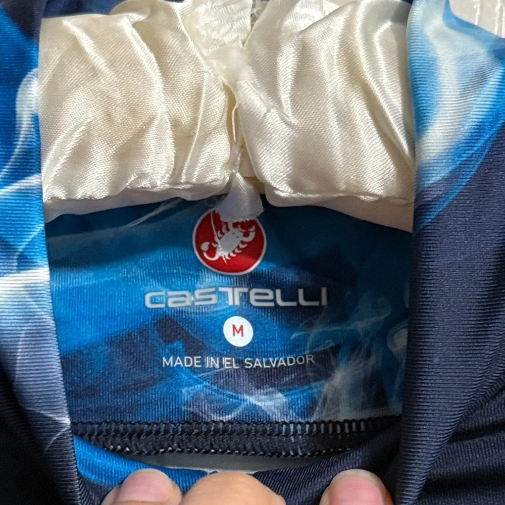 💙 Castelli Fumo Blue‎ Short Sleeve Bike Jersey Cycling Half Zip Pockets